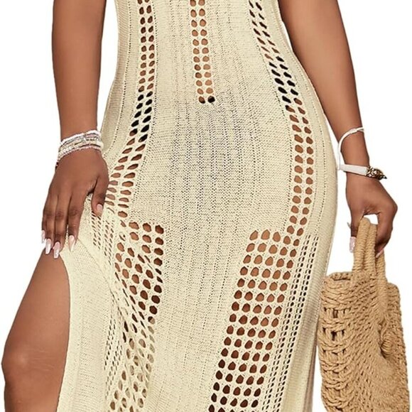 Other - Women’s Crochet Beach Cover Up Sleeveless Summer Knit Swimwear Coverup